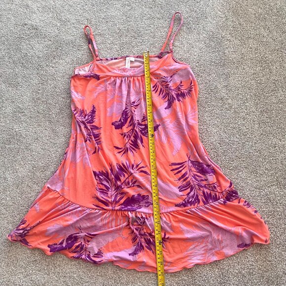 Y2K Vibrant Pink & Purple Flowy Floral Mini Dress XL - Picture 4 of 9